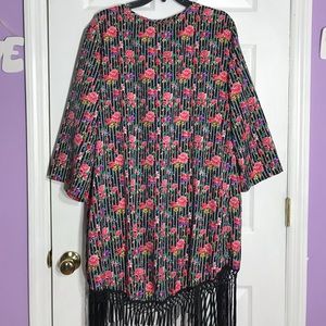 Floral Fringed Kimono NWT